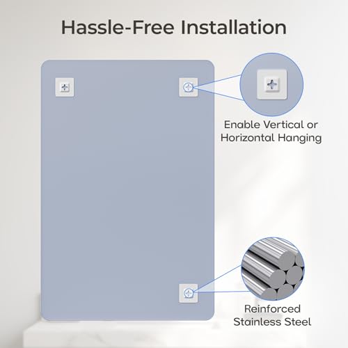 USHOWER 2-Pack Frameless Bathroom Mirrors view 5