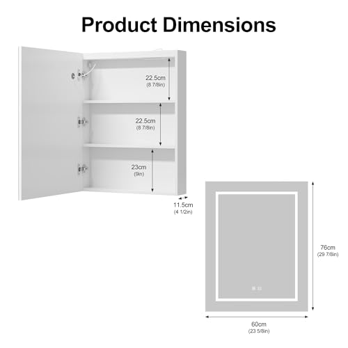 Mepplzian Lighted Medicine Cabinet with view 2