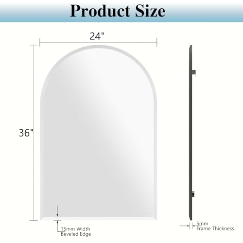JIINGYO Frameless Bathroom Mirror 24"x36" view 2