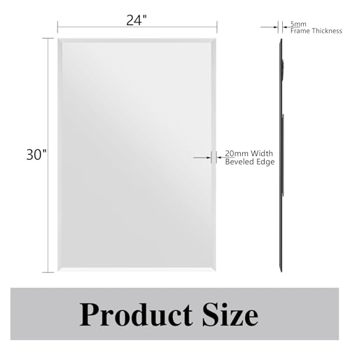 Lumireve Frameless Bathroom Mirror 24" view 2