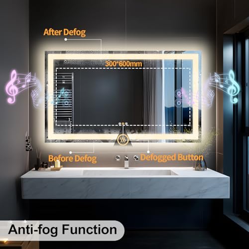 Olyvren 40"x28" LED Bathroom Mirror view 2