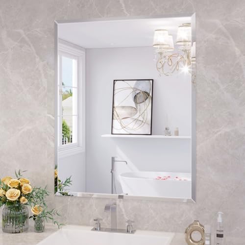 JIINGYO Frameless Bathroom Mirror for