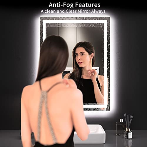 LOAAO 24X32 LED Bathroom Mirror view 3