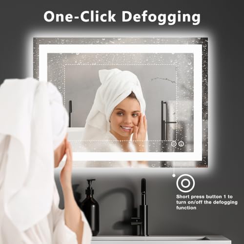 DUMOS 24.1"x36.1" LED Bathroom Mirror view 3
