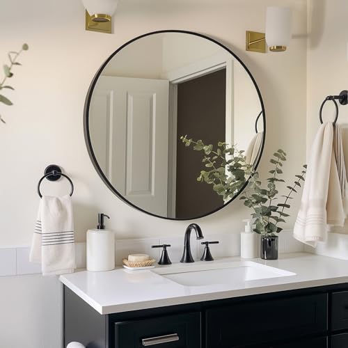 Sunniry Black Round Mirror Round view 3