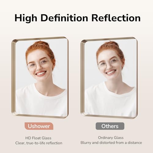 USHOWER Gold Bathroom Mirrors 24"x36" view 3