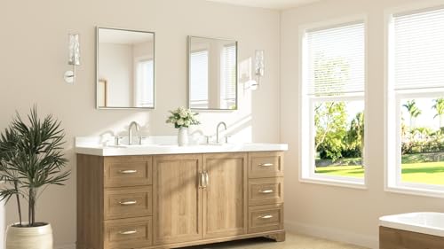 TETOTE Brushed Nickel Bathroom Mirror view 2