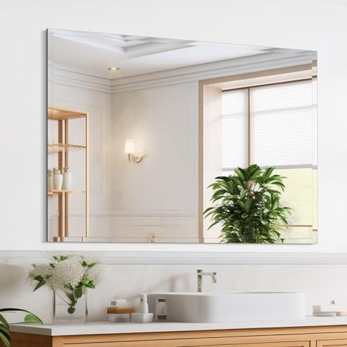 TRAVEVA Frameless Mirror for Bathroom