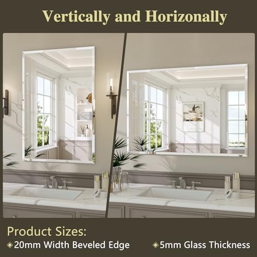 Lumireve Frameless Bathroom Mirror 24" view 4