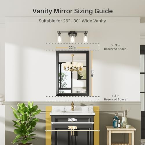 Briivue 22x30 Inch Black Bathroom view 2