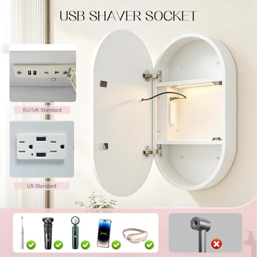 Janboe Oval Medicine Cabinet with view 3