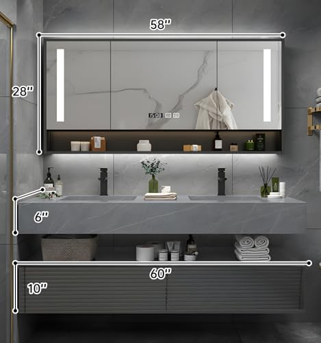 60IN Bathroom Vanity with Double view 2