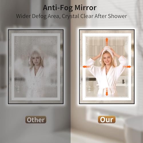 24"x32" LED Bathroom Mirror with view 5