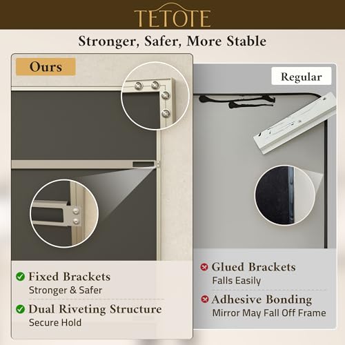 TETOTE Brushed Nickel Mirror for view 4
