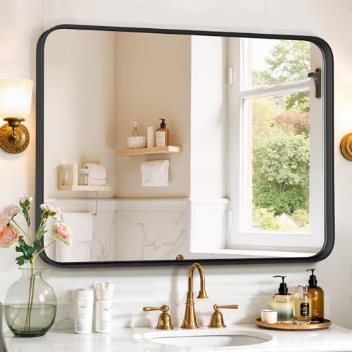 Bathroom Mirror 40x30 Inch Black