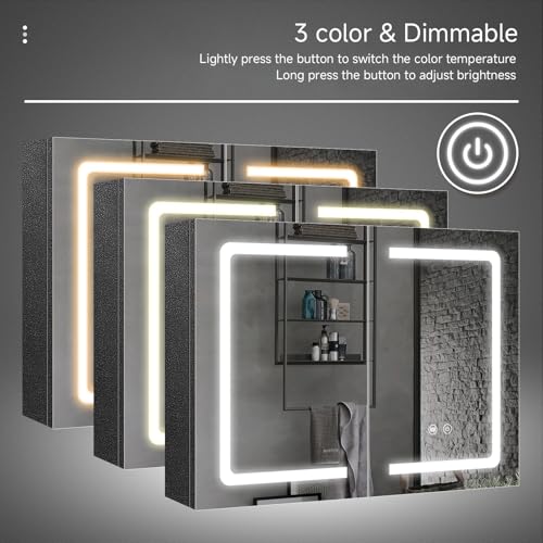 Black Bathroom Mirror Medicine Cabinets view 3