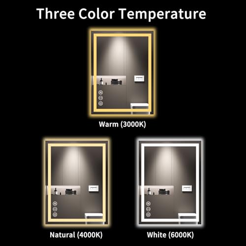 LOAAO 24X32 LED Bathroom Mirror view 5
