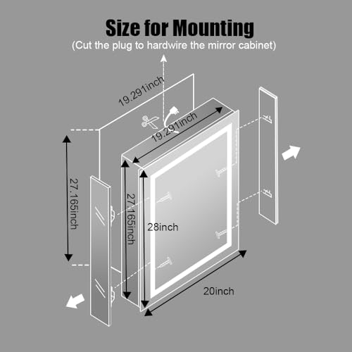 Janboe LED Medicine Cabinet Bathroom view 2