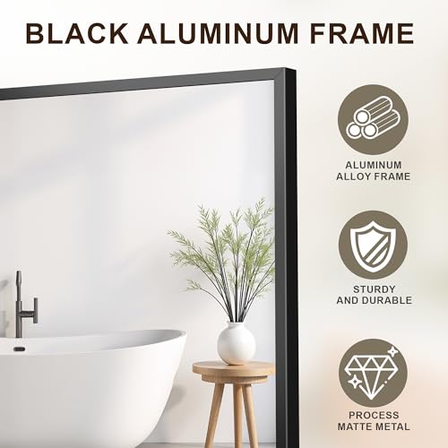 FICTOR Bathroom Vanity Mirror-Black 36" view 5