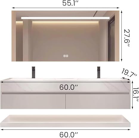 KUPUARU 60" Bathroom Vanity with view 2