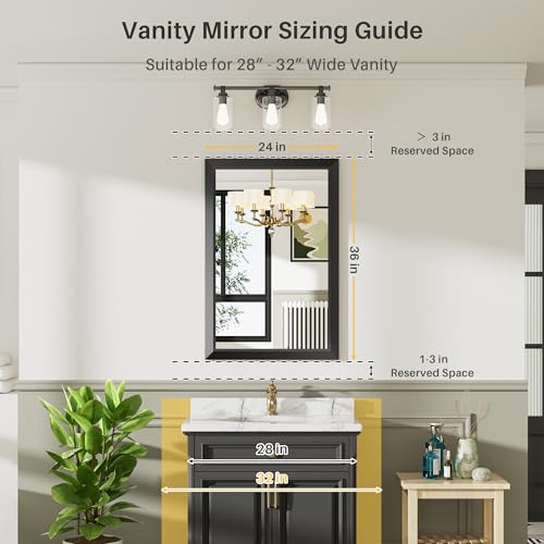 Briivue 24x36 Inch Black Bathroom view 2