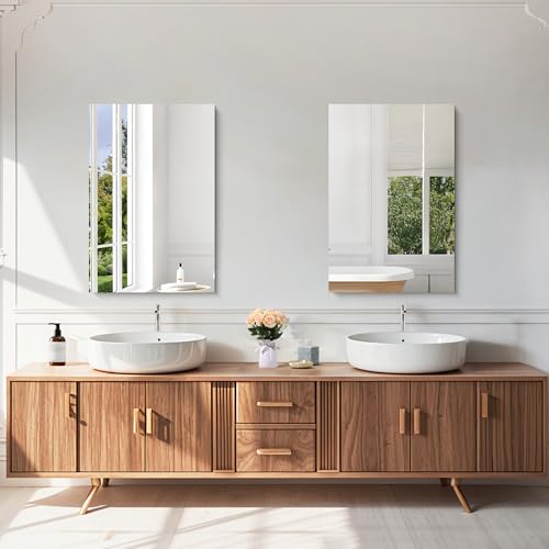 KOCUUY Frameless Mirror 16"x24" Bathroom view 3