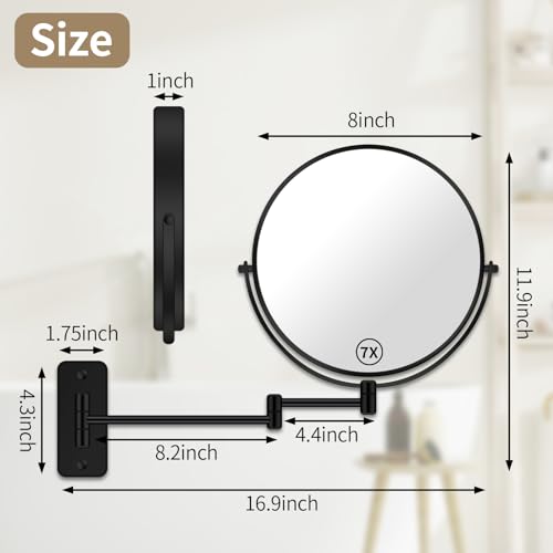 BTremary 8” Wall Mounted Magnifying view 4
