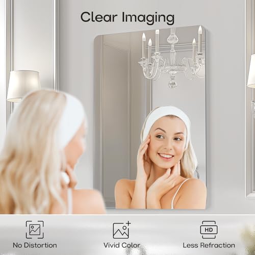 USHOWER 2-Pack Frameless Bathroom Mirrors view 2