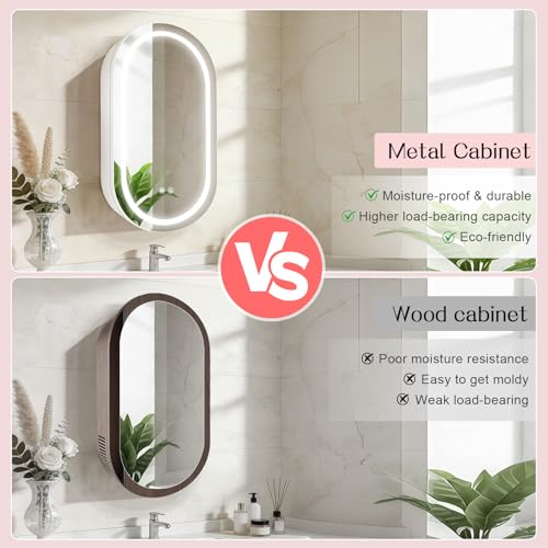 Janboe Oval Medicine Cabinet with view 5