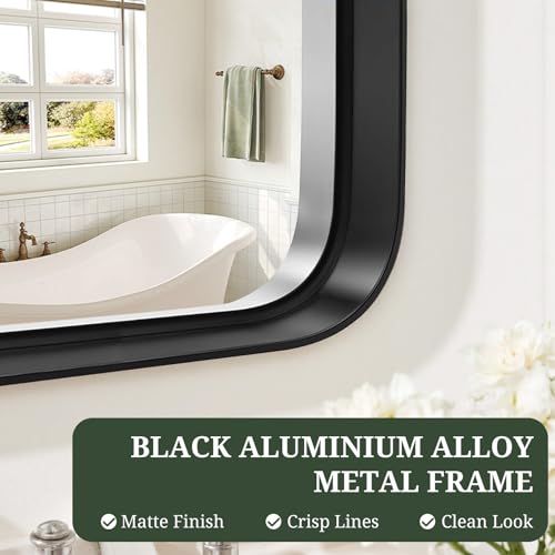 Bathroom Mirror 40x30 Inch Black view 5