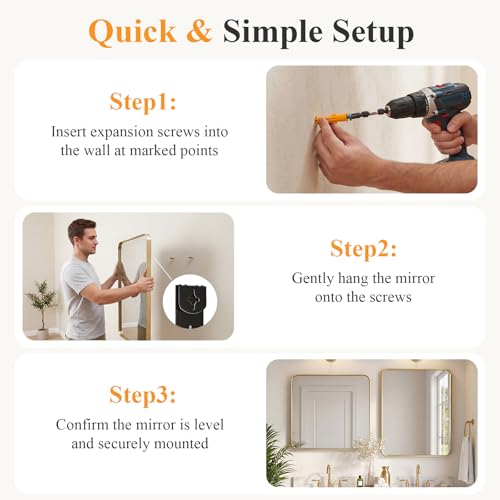 Sweetcrispy Bathroom Wall Mirror 40x30 view 5