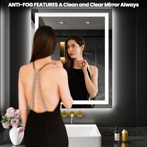 LOAAO 28"X36" LED Bathroom Mirror view 2