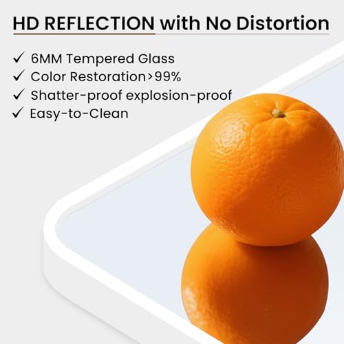 VASUHOME White Bathroom Mirror with view 4