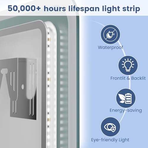 STARLEAD 28"x36" LED Bathroom Mirror view 5