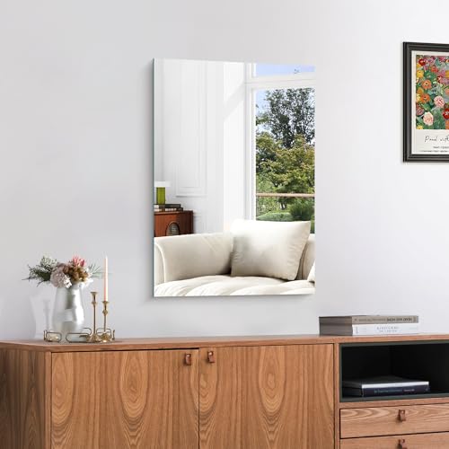KOCUUY Frameless Mirror 16"x24" Bathroom view 2