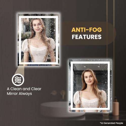 LOAAO 28"X36" LED Bathroom Mirror view 4
