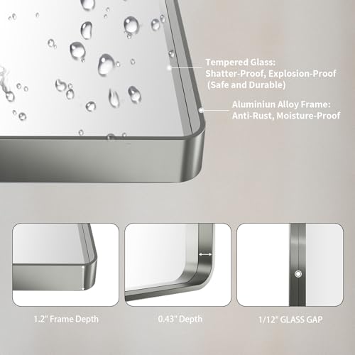 LOAAO 24X36 Inch Brushed Nickel view 5
