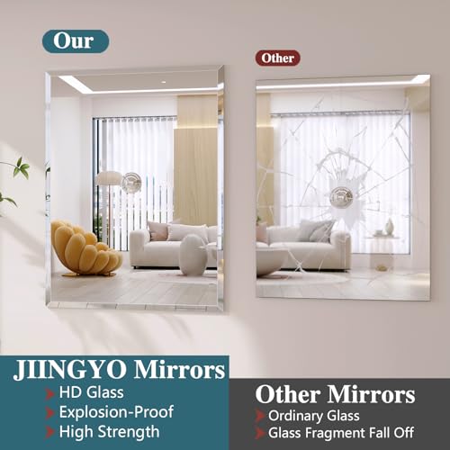 JIINGYO Frameless Bathroom Mirror for view 3