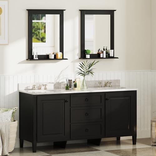 CHARMAID Bathroom Mirror with Shelf view 2