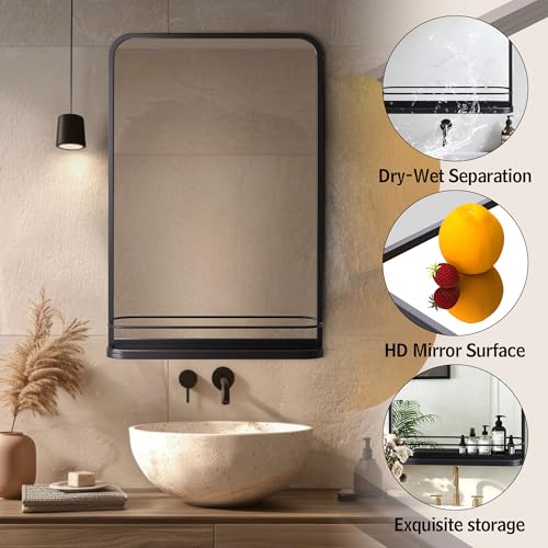 HMANGE Bathroom Mirror with Shelf view 5