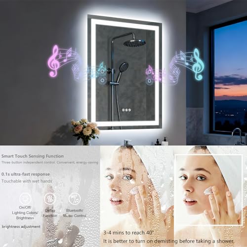 Olyvren 24"x32" LED Bathroom Mirror view 4