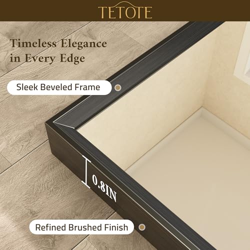 TETOTE Black Bathroom Mirror Beveled view 3
