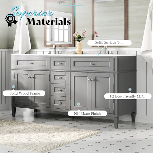 AMERLIFE 60″ Bathroom Vanity with view 5
