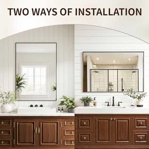 FICTOR Bathroom Vanity Mirror-Black 36" view 3