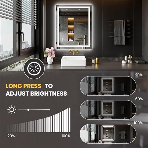 LOAAO 28"X36" LED Bathroom Mirror view 3