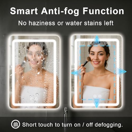 JOHALXER LED Bathroom Mirror 20x28 view 3