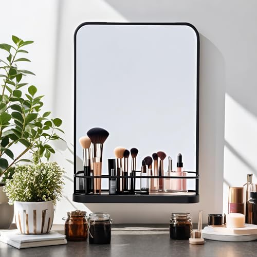 VASUHOME Black Bathroom Mirror with view 4