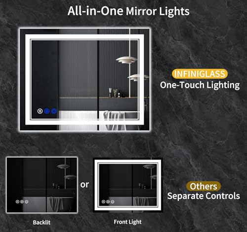 InfiniGlass 42"x24" LED Bathroom Mirror view 2
