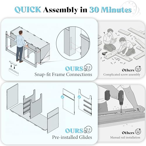 AMERLIFE 60″ Bathroom Vanity with view 3