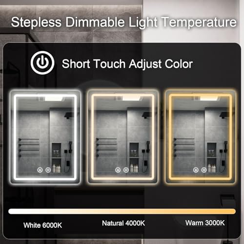 JOHALXER LED Bathroom Mirror 20x28 view 4